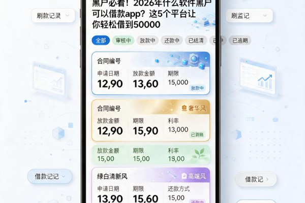 黑户必看!2026年什么软件黑户可以借款app?这5个平台让你轻松借到50000
