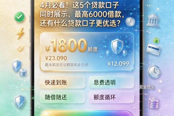 4月必看！这5个贷款口子同时展示，最高6000借款，还有什么贷款口子更优选？