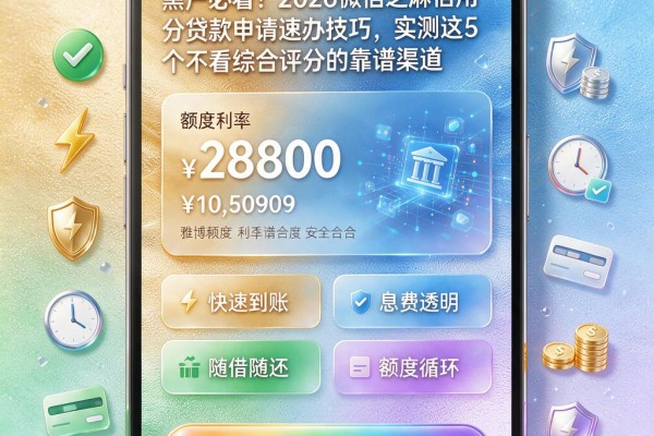 黑户必看!2026微信芝麻信用分贷款申请速办技巧,实测这5个不看综合评分的靠谱渠道