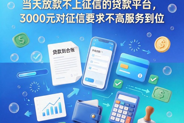 秒批到账!2026盘点5个当天放款不上征信的贷款平台,3000元对征信要求不高服务到位