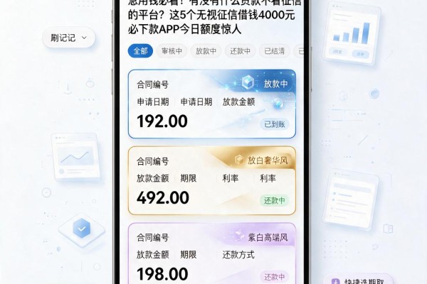 急用钱必看!有没有什么贷款不看征信的平台?这5个无视征信借钱4000元必下款APP今日额度惊人