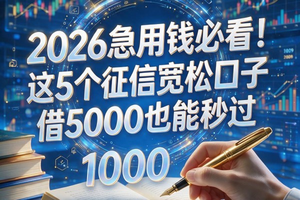 2026急用钱必看!这5个征信宽松口子,借5000也能秒过,下款1000的平台亲测合集来了!