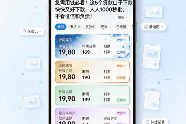 急需用钱必看!这5个贷款口子下款快又好下款,人人1000秒批,不看征信和负债!