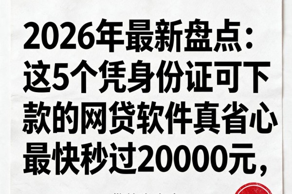 2026年最新盘点:这5个凭身份证可下款的网贷软件真省心,最快秒过20000元