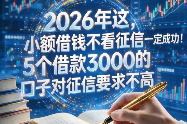 小额借钱不看征信一定成功!2026年这5个借款3000的口子对征信要求不高