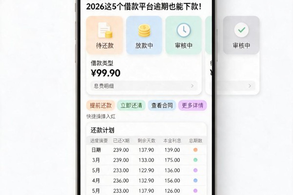 征信逾期也能通过的网贷盘点！2026这5个借款平台逾期也能下款