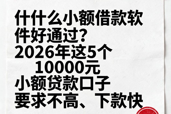 什么小额借款软件好通过?2026年这5个10000元小额贷款口子要求不高、下款快