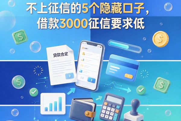 2026年必看！小额贷款不上征信的5个隐藏口子，借款3000征信要求低