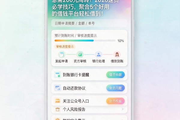 急需200元周转?2026速贷必学技巧,聚合5个好用的借钱平台轻松借到!