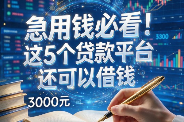 急用钱必看!这5个贷款平台还可以借钱,3000元紧急额度秒到账方法