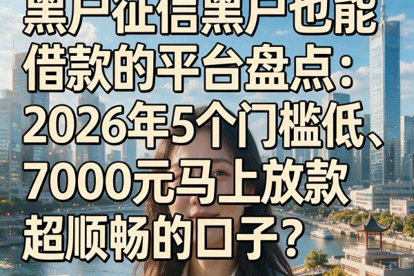 黑户征信黑户也能借款的平台盘点:2026年5个门槛低、7000元马上放款超顺畅的口子