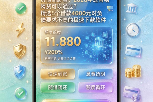负债高必看!2026年还有啥网贷可以通过?精选5个借款4000元对负债要求不高的极速下款软件