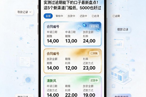 实测过逾期能下的口子最新盘点！这5个新渠道门槛低，5000也好过