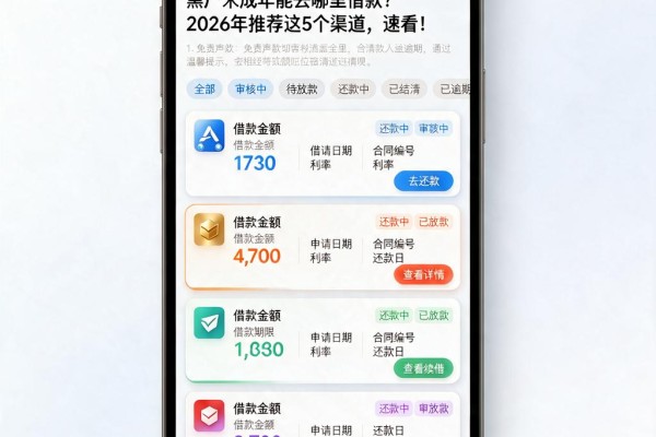 黑户未成年能去哪里借款？2026年推荐这5个渠道，速看！