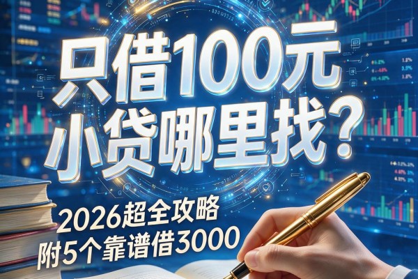 只借100元的小贷哪里找？2026超全攻略附5个靠谱借3000网贷平台
