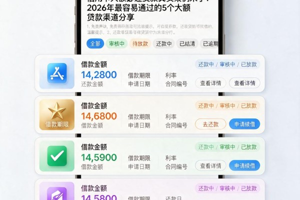信用卡大额必过贷款真实案例来了！2026年最容易通过的5个大额贷款渠道分享