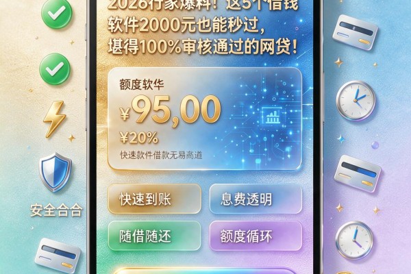 2026行家爆料!这5个借钱软件2000元也能秒过,堪称100%审核通过的网贷!