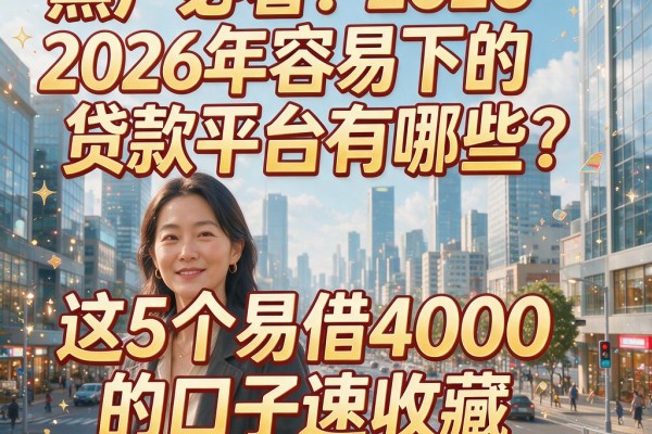 黑户必看！2026年容易下的贷款平台有哪些？这5个易借4000的口子速收藏