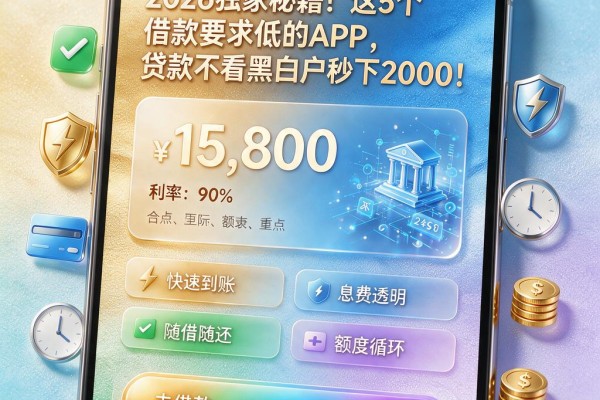 2026独家秘籍！这5个借款要求低的APP，贷款不看黑白户秒下2000