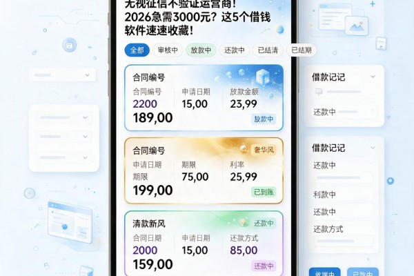 无视征信不验证运营商!2026急需3000元?这5个借钱软件速速收藏