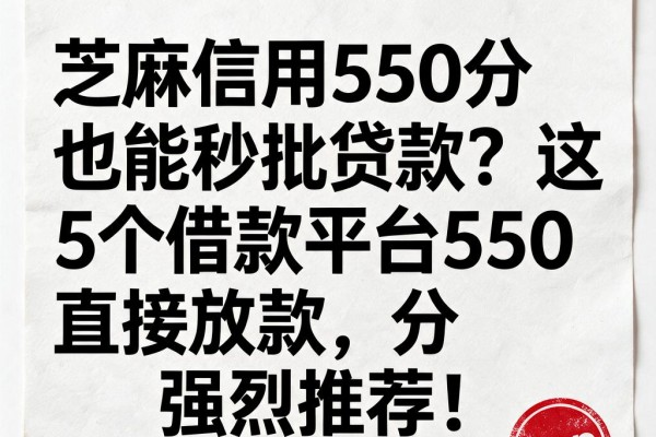 芝麻信用550分也能秒批贷款？这5个借款平台550分直接放款，强烈推荐！