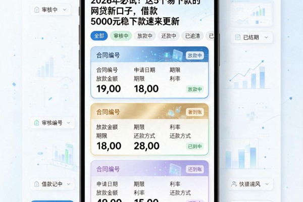 2026年必试!这5个易下款的网贷新口子,借款5000元稳下款速来更新