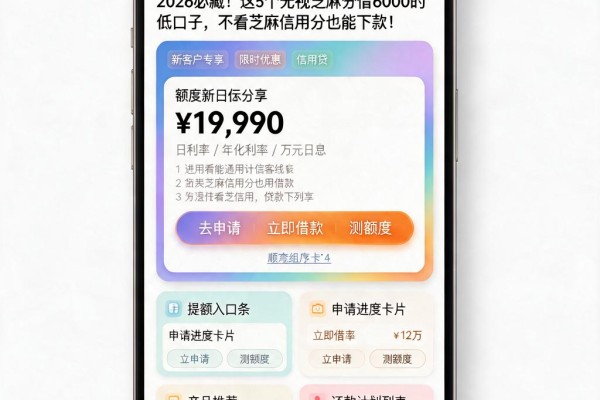 2026必藏!这5个无视芝麻分借6000的低口子,不看芝麻信用分也能下款!