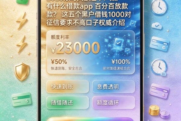 2026限时大额速申！黑户有什么借款app百分百放款？这五个黑户借钱1000对征信要求不高口子权威介绍