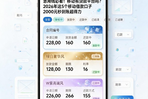 急用钱必看!移动有贷款平台吗?2026年这5个移动借款口子2000元秒到账超得力