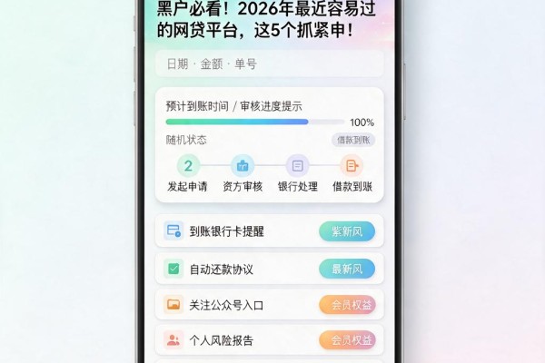 黑户必看!2026年最近容易过的网贷平台,这5个抓紧申!