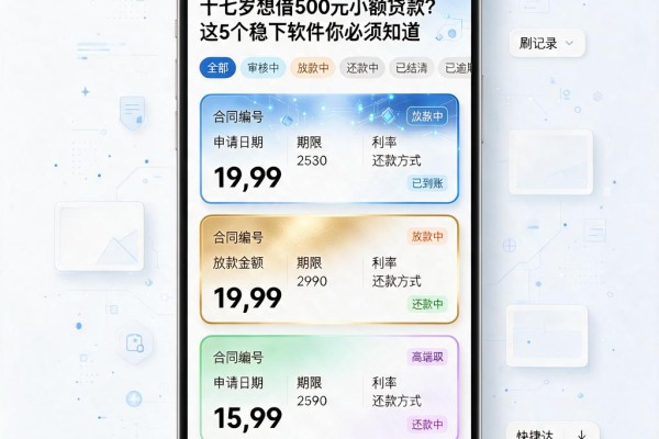 十七岁想借500元小额贷款?这5个稳下软件你必须知道