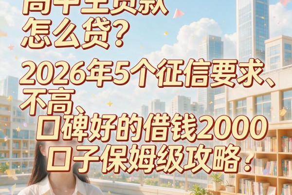 高中生贷款怎么贷?2026年5个征信要求不高、口碑好的借钱2000口子保姆级攻略
