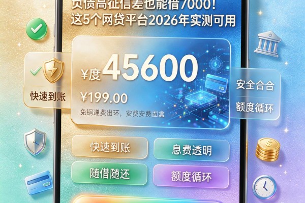 负债高征信差也能借7000!这5个网贷平台2026年实测可用