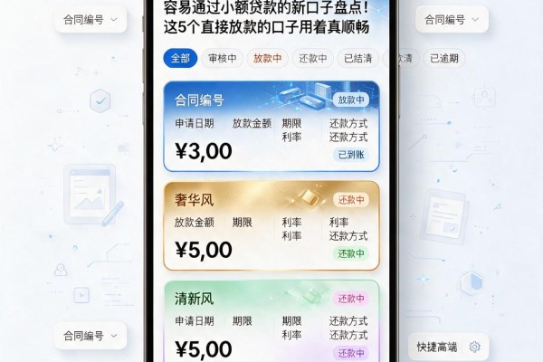 容易通过小额贷款的新口子盘点！这5个直接放款的口子用着真顺畅