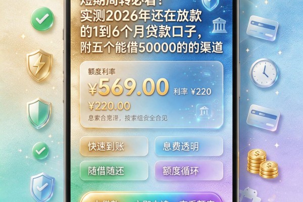 短期周转必看!实测2026年还在放款的1到6个月贷款口子,附五个能借50000的渠道