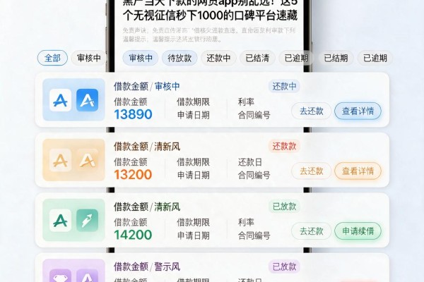 黑户当天下款的网贷app别乱选!这5个无视征信秒下1000的口碑平台速藏