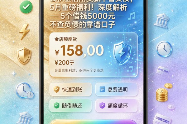 公积金信用贷款不看负债,5月重磅福利!深度解析5个借钱5000元不查负债的靠谱口子