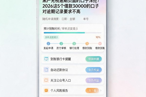黑户无视逾期负面的口子深挖!2026这5个借款30000的口子对逾期记录要求不高