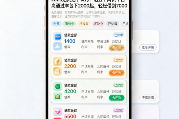 2026速贷速下诀窍!这五个网贷平台高通过率包下2000起,轻松借到7000