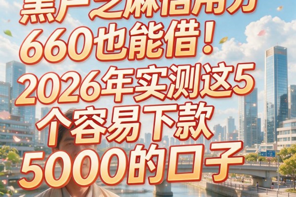 黑户芝麻信用分660也能借!2026年实测这5个容易下款5000的口子