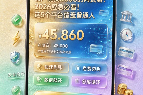 黑户能贷5000的网贷嘛？2026应急必看！这5个平台覆盖普通人