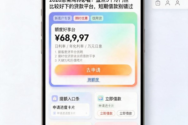2026急需周转必看!盘点5个冷门但比较好下的贷款平台,短期借款别错过