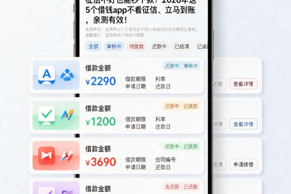 征信不好也能秒下款！2026年这5个借钱App不看征信、立马到账，亲测有效！
