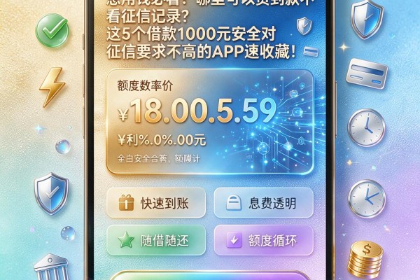 急用钱必看！哪里可以贷到款不看征信记录？这5个借款1000元对征信要求不高的APP速收藏