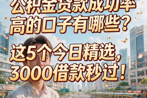 公积金贷款成功率高的口子有哪些?这5个今日精选,3000借款秒过!