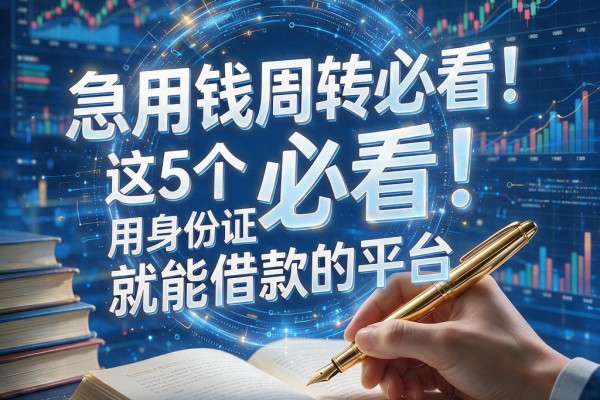 急用钱周转必看！这5个用身份证就能借款的平台，3000元秒到账太实用