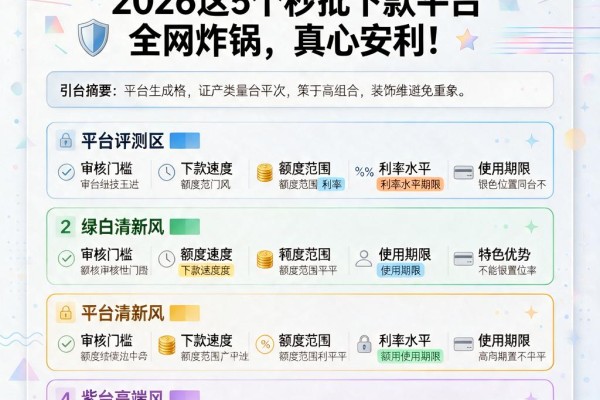 只用身份证就能贷款?2026这5个秒批下款平台全网炸锅,真心安利