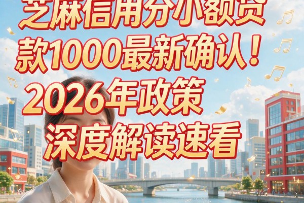 芝麻信用分小额贷款1000最新确认!2026年政策深度解读速看
