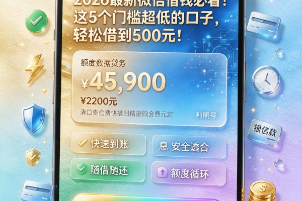 2026最新微信借钱必看!这5个门槛超低的口子,轻松借到500元