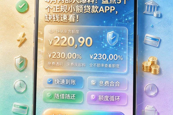 4月内部人爆料!盘点5个正规小额贷款APP,缺钱速看
